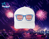 4th of July - USA Flag Glasses Women's Cap