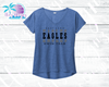 ELHS Swim Eagles Stacked Ladies V Neck