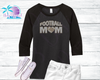 Football Mom Heart Rhinestone Women's Shirts