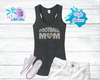Football Mom Heart Rhinestone Women's Shirts