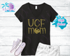 UCF Mom Pegasus Women's Gold Glitter Tank Top / Shirt - Black