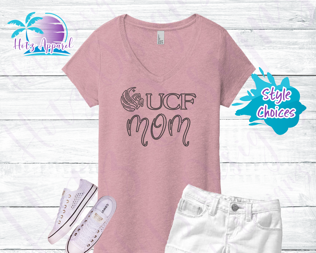 UCF Mom Pegasus Women s Cosmo Rhinestone Tank Top Shirt Pink