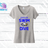 ELHS 23 Swim & Dive Eagles Women's V Neck (2 color options)