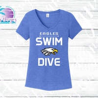 ELHS 23 Swim & Dive Eagles Women's V Neck (2 color options)