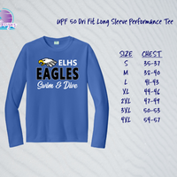 ELHS 24 Eagles Swim & Dive UPF LS Tee