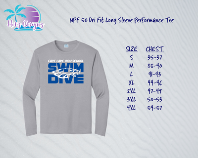 ELHS 25 Eagles Swim & Dive UPF LS Tee (2 color options)