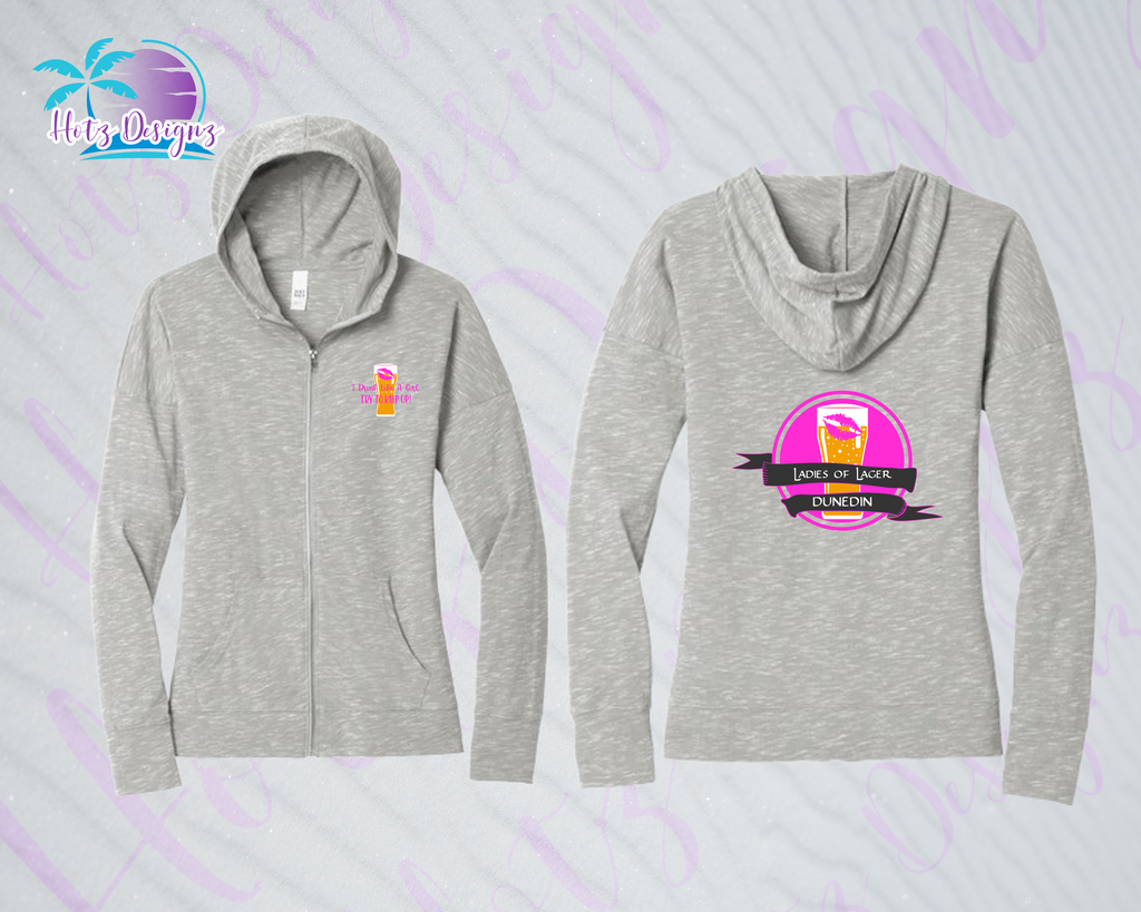 Ladies of Lager Light Weight Full Zip Hoodie (2 color options)