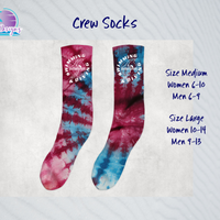 PHU Swim & Dive 24 Tie Dye Logo Crew Socks