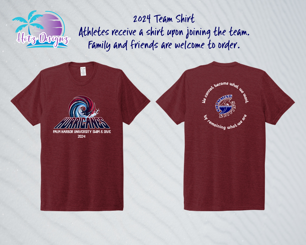 PHU Swim & Dive 24 Hurricanes Athlete Vino Red Triblend Tee