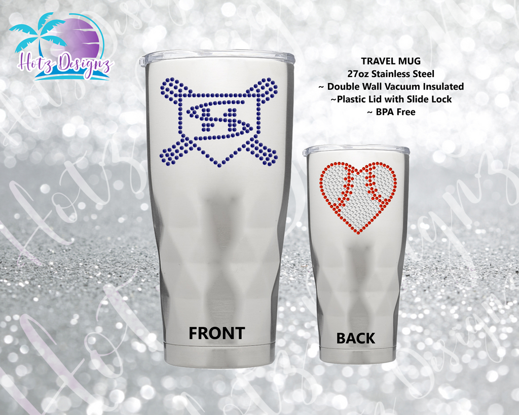 SHLL Insulated 27oz Travel Mug (2 rhinestone design options)