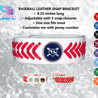 SHLL BSBL Leather Snap Baseball Seams Bracelet