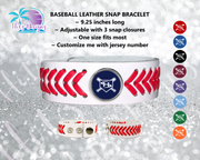 SHLL BSBL Leather Snap Baseball Seams Bracelet