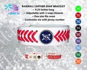 SHLL BSBL Leather Snap Baseball Seams Bracelet