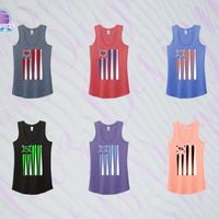 SHLL BSBL Flag Ladies Tri-Blend Racerback Tank (6 Color Options)