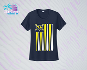 SHLL BSBL Flag Ladies Dri Fit Tee  (Navy, Royal, Orange, Cardinal, Purple)