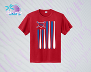 SHLL BSBL Flag YOUTH Dri Fit Tee (Red, Black, Columbia, Green)