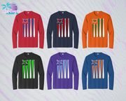 SHLL BSBL Flag Unisex Dri Fit Long Sleeve Tee (6 color options)