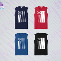 SHLL BSBL Flag Unisex Dri Fit Sleeveless Tee (Navy, Red, Royal, Black)