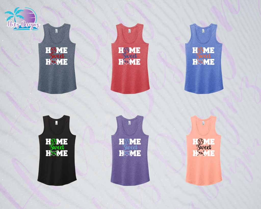 SHLL BSBL Home Ladies Tri-Blend Racerback Tank (6 Color Options)