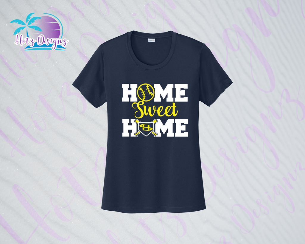 SHLL BB Home Ladies Dri Fit Tee  (Navy, Royal, Orange, Cardinal, Purple)