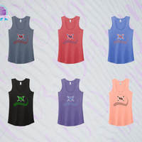 SHLL BSBL Laces Ladies Tri-Blend Racerback Tank (6 Color Options)