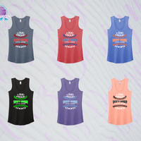 SHLL BSBL Loud Proud Mom Ladies Tri-Blend Racerback Tank (6 Color Options)