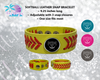 SHLL SFTBL Leather Snap Softball Seams Bracelet