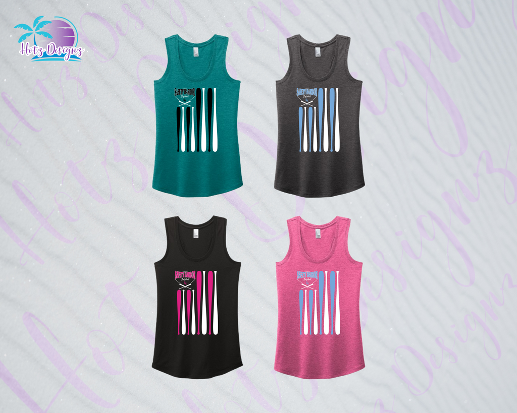 SHLL SFTBL Flag Ladies Tri-Blend Racerback Tank (6 Color Options)