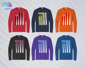 SHLL SFTBL Flag Unisex Dri Fit Long Sleeve Tee (6 color options)