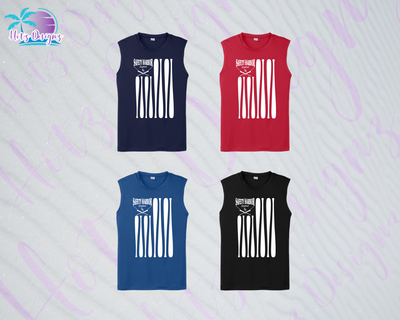 SHLL SFTBL Flag Unisex Dri Fit Sleeveless Tee (Navy, Red, Royal, Black)