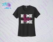 SHLL SFTBL Home Ladies Dri Fit Tee (Black, Teal, Hot Pink, Charcoal)