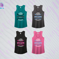 SHLL SFTBL Loud Proud Mom Ladies Tri-Blend Racerback Tank (6 Color Options)