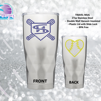 SHLL Insulated 27oz Travel Mug (2 rhinestone design options)