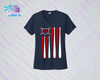 SHLL BB Flag Ladies Dri Fit Tee  (Navy, Royal, Orange, Cardinal, Purple)