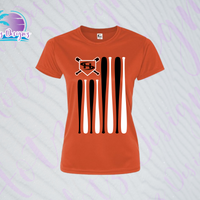 SHLL BB Flag Ladies Dri Fit Tee  (Navy, Royal, Orange, Cardinal, Purple)