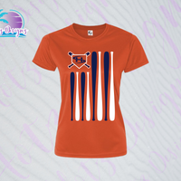 SHLL BB Flag Ladies Dri Fit Tee  (Navy, Royal, Orange, Cardinal, Purple)