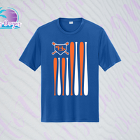 SHLL BB Flag YOUTH Dri Fit Tee  (Navy, Royal, Orange, Cardinal, Purple)