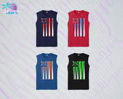 SHLL BSBL Flag Unisex Dri Fit Sleeveless Tee (Navy, Red, Royal, Black)