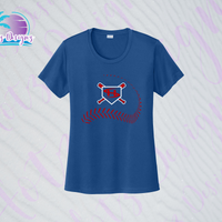 SHLL BB Laces Ladies Dri Fit Tee  (Navy, Royal, Orange, Cardinal, Purple)