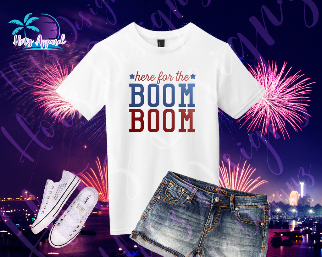 4Th Of July - Here For The Boom Boom Girls' Tank Top / Shirt | Hotz Designz