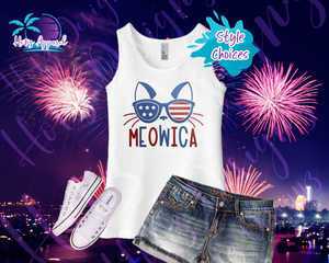 4th of July - Meowica Girls' Tank Top / Shirt