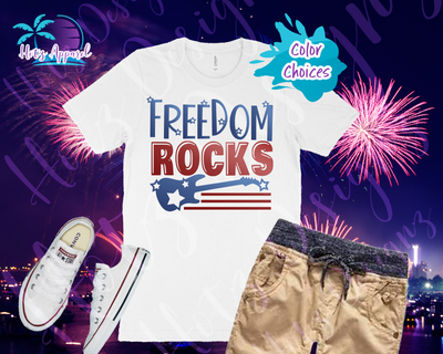 4th of July -Freedom Rocks Men's Shirt