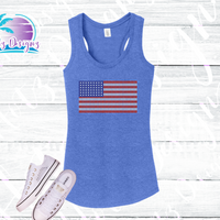 American Flag Women's Rhinestone Tank Top / Shirt