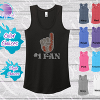 Baseball #1 Fan Women's Rhinestone Tank Top / Shirt