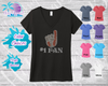 Baseball #1 Fan Women's Rhinestone Tank Top / Shirt