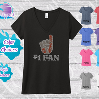 Baseball #1 Fan Women's Rhinestone Tank Top / Shirt