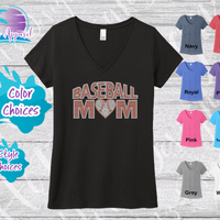 Baseball Mom Heart Women's Rhinestone Tank Top / Shirt