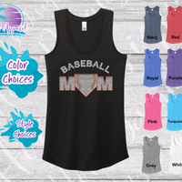 Baseball Mom Home Plate Women's Rhinestone Tank Top / Shirt