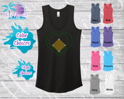 Baseball Diamond Heart Women's Rhinestone Tank Top / Shirt