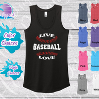 Baseball Live Love Women's Glitter Tank Top / Shirt
